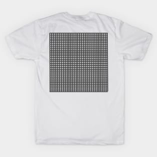 Grey mesh grid square lines pattern T-Shirt